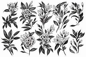 outline of azalea flower tattoo idea