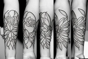 simplistic outline of azalea flower tattoo idea