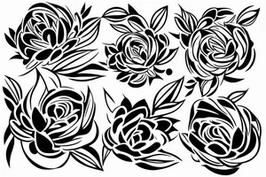 simplistic outline of azalea flower tattoo idea