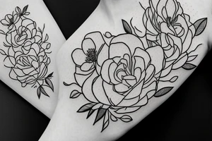 outline of azalea flower tattoo idea