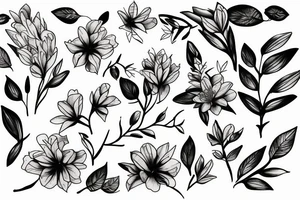 outline of azalea flower tattoo idea