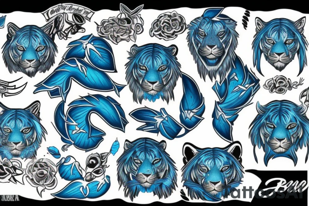 Blue tiger tattoo idea