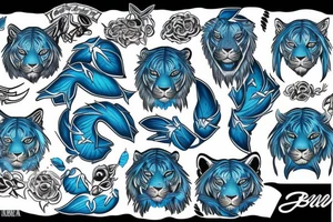 Blue tiger tattoo idea