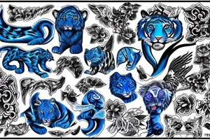 Blue tiger tattoo idea