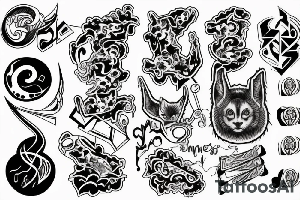 stoner, music, animals, fire tattoo idea