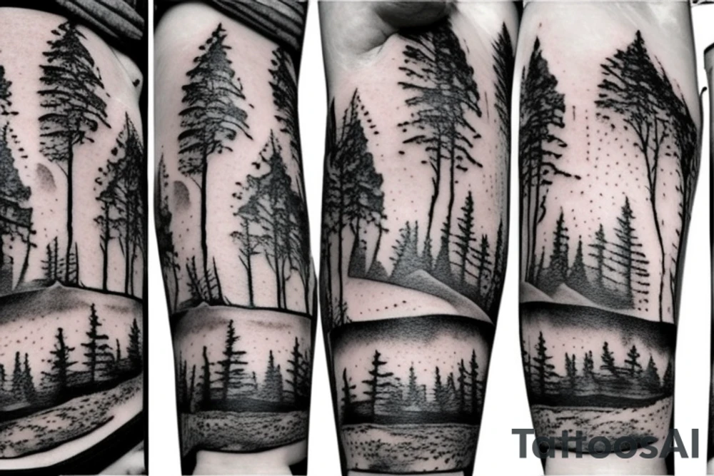 River with woods on one side and desert on the other tattoo idea River with woods on one side and desert on the other tattoo idea