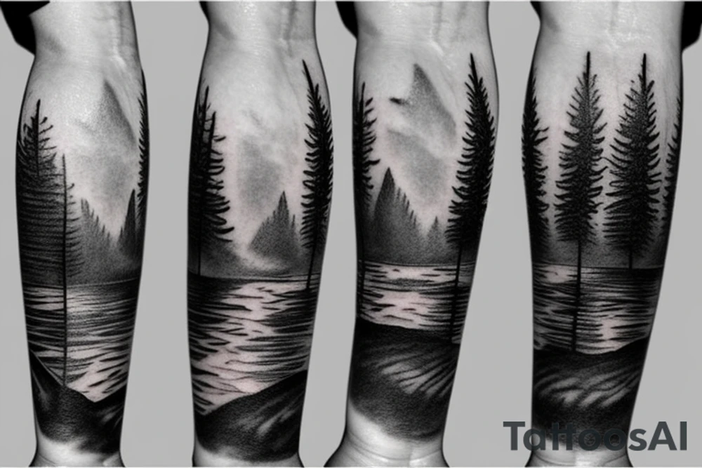 River with woods on one side and desert on the other tattoo idea River with woods on one side and desert on the other tattoo idea