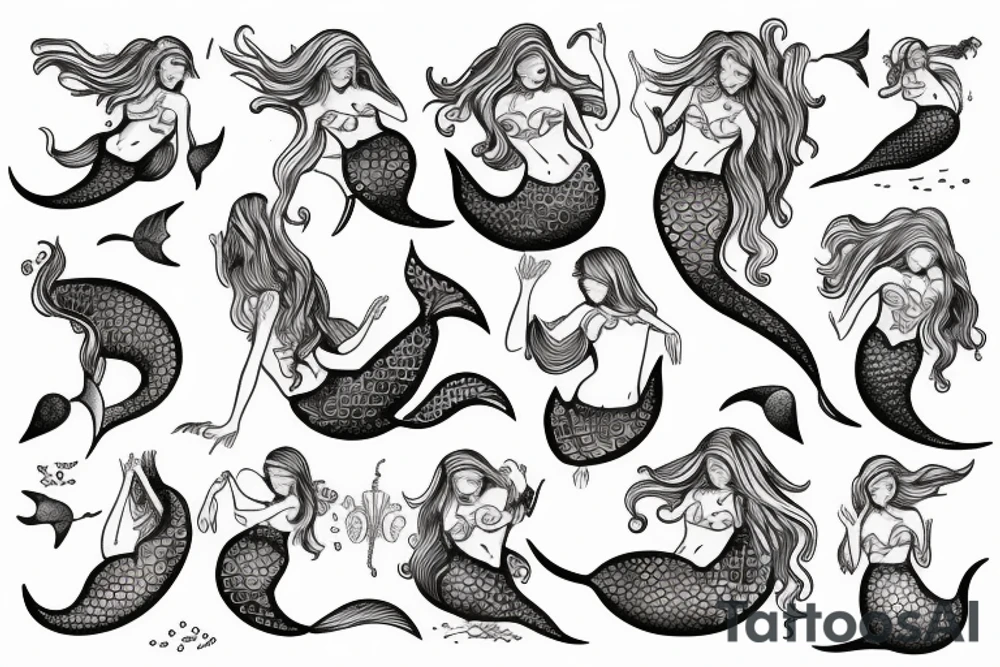 Crying mermaid tattoo idea