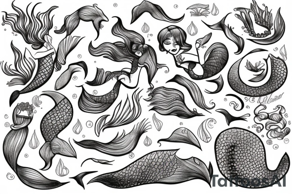 Crying mermaid tattoo idea