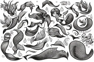 Crying mermaid tattoo idea