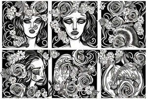 Medusa with flowers tattoo idea