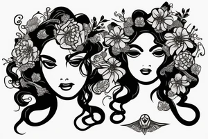 Medusa with flowers tattoo idea