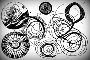 Black hole circle crossed by half a line tattoo idea