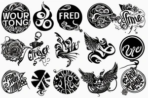 spinning top with phrase "free your mind" tattoo idea