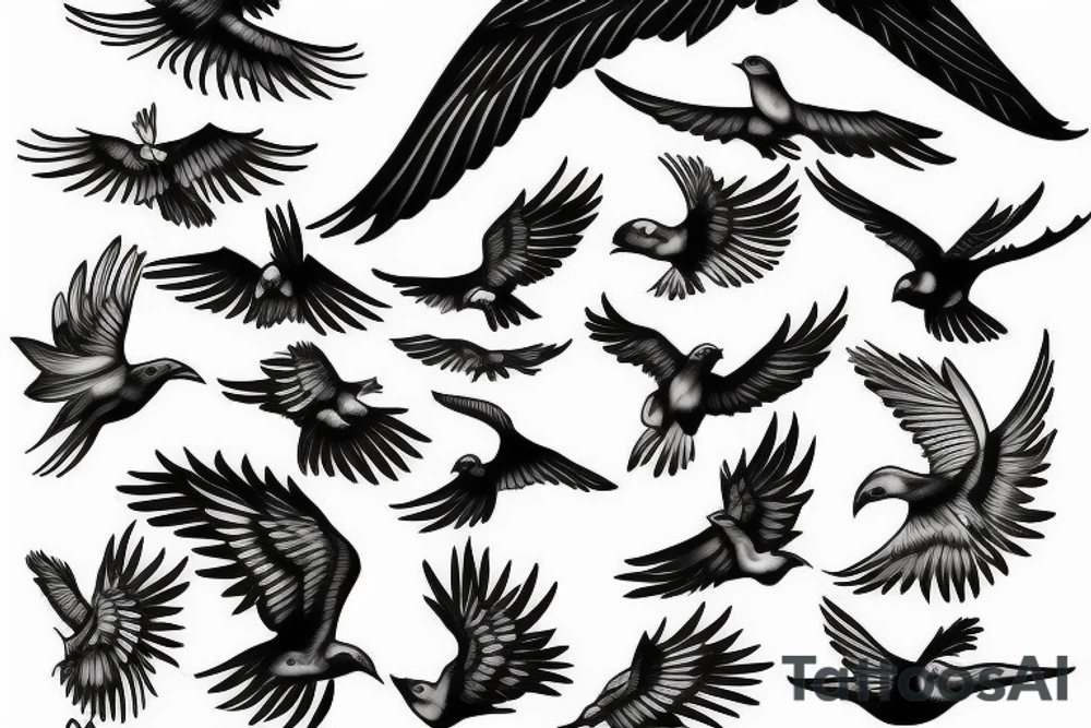 Bird flying away tattoo idea