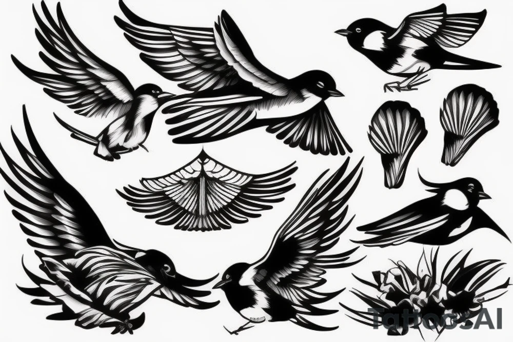 Bird flying away tattoo idea