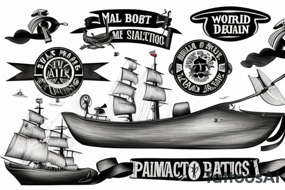 2 world war boat, marine tattoo idea