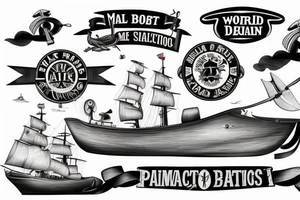 2 world war boat, marine tattoo idea