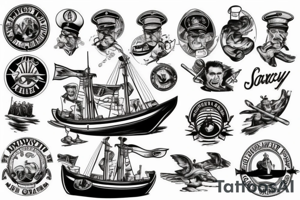 2 world war boat, marine tattoo idea