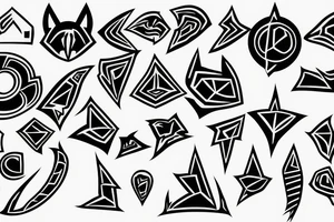 Shadow the hedgehog symbol with lines around tattoo idea