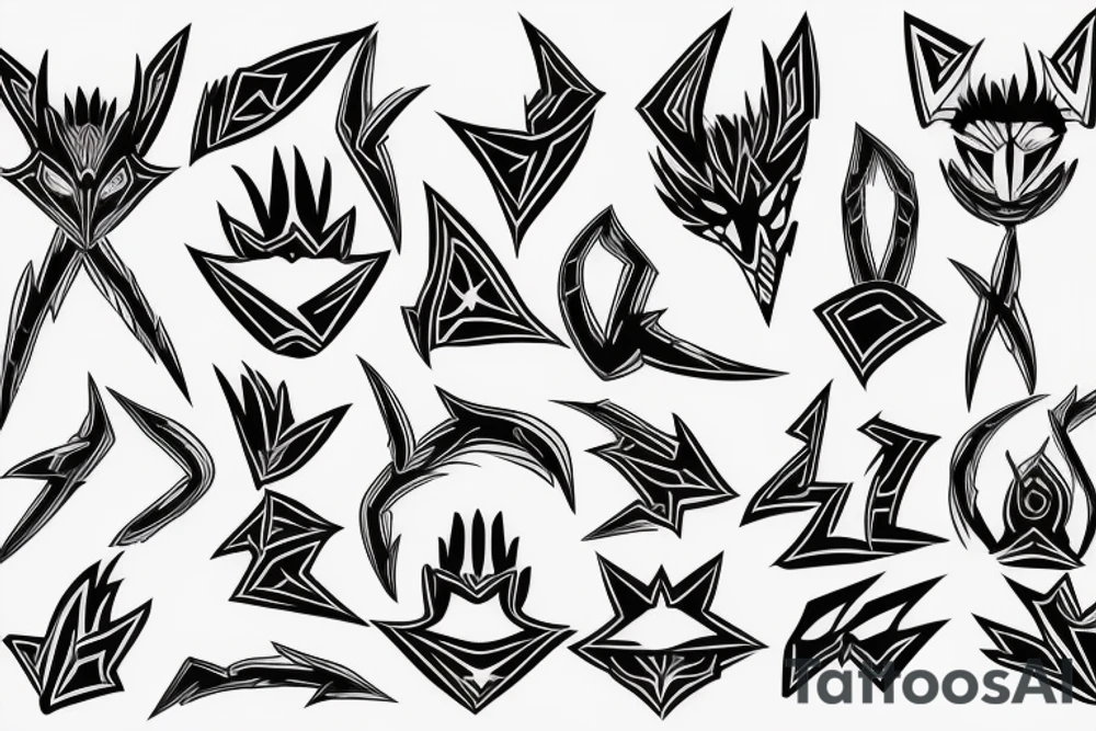 Shadow the hedgehog symbol with lines around tattoo idea