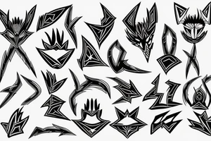 Shadow the hedgehog symbol with lines around tattoo idea