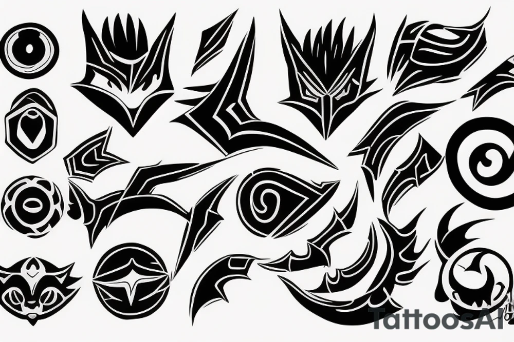 Shadow the hedgehog symbol with lines around tattoo idea