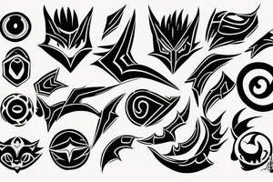 Shadow the hedgehog symbol with lines around tattoo idea