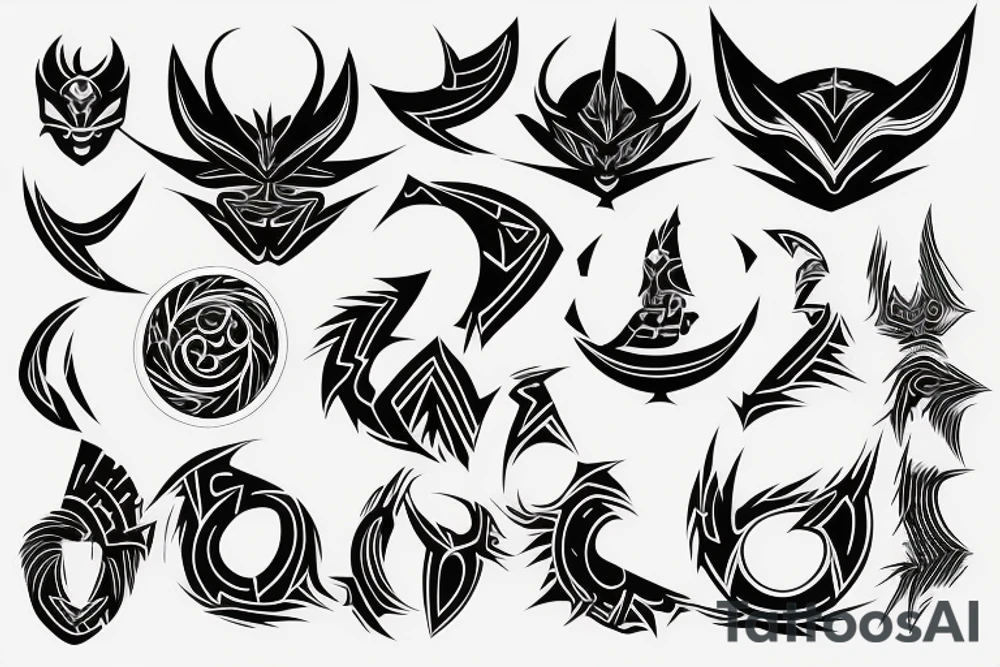 Shadow the hedgehog symbol with lines around tattoo idea