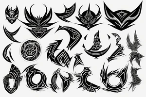Shadow the hedgehog symbol with lines around tattoo idea