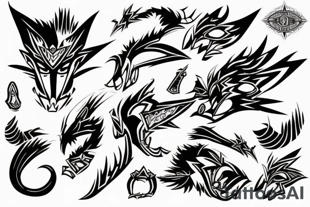 Shadow the hedgehog with lines around tattoo idea