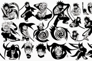 Naruto, One peice, demon slayer tattoo idea