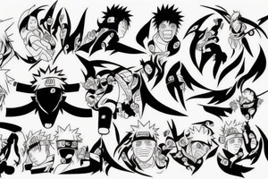 Naruto, One peice, demon slayer tattoo idea