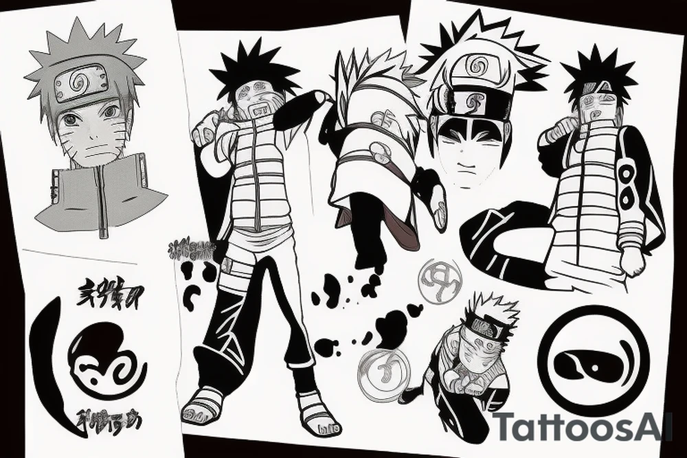 Naruto, One peice tattoo idea