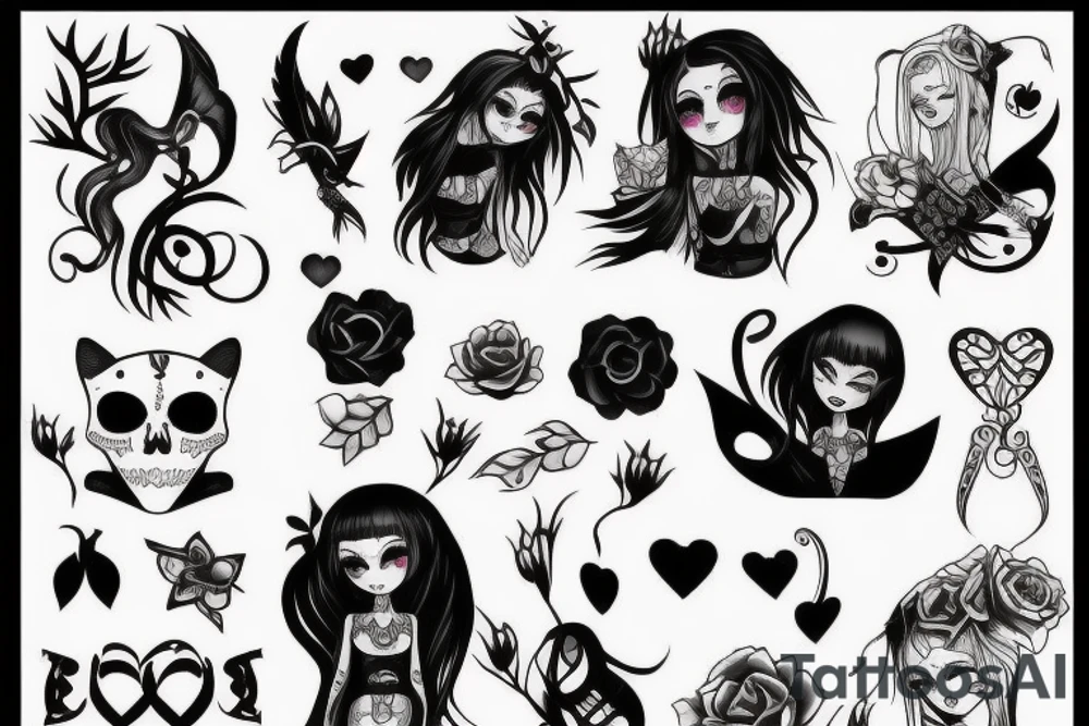 small kinda gothy cute and hot tattoo idea