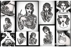 small y2k style woman tattoo idea
