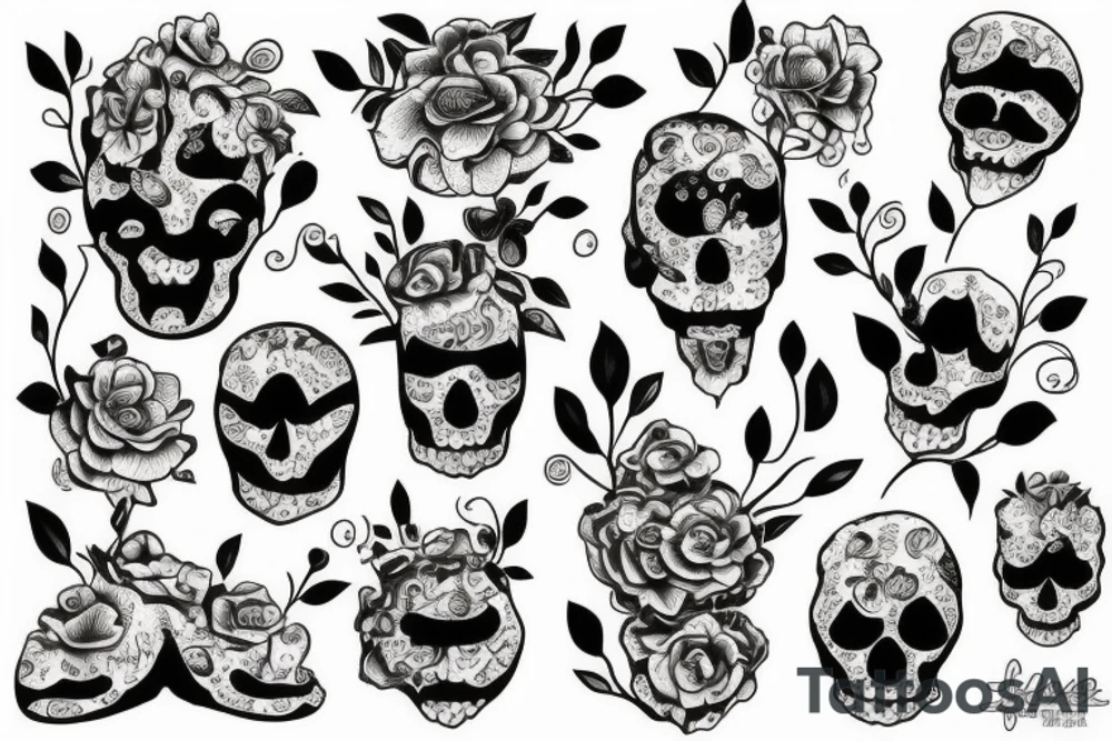 flowers with faces in the roots tattoo idea