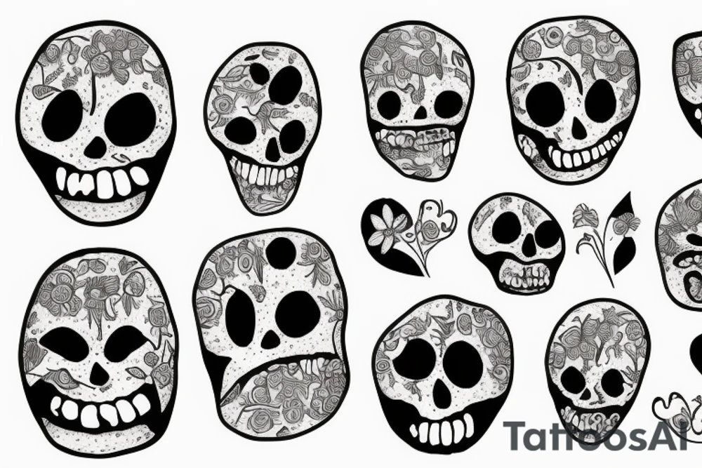 flowers with faces in the roots tattoo idea