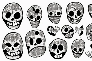 flowers with faces in the roots tattoo idea