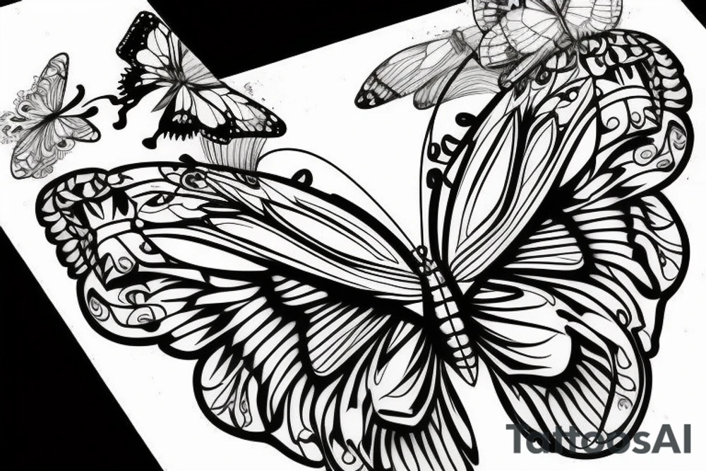 dissected butterfly tattoo idea