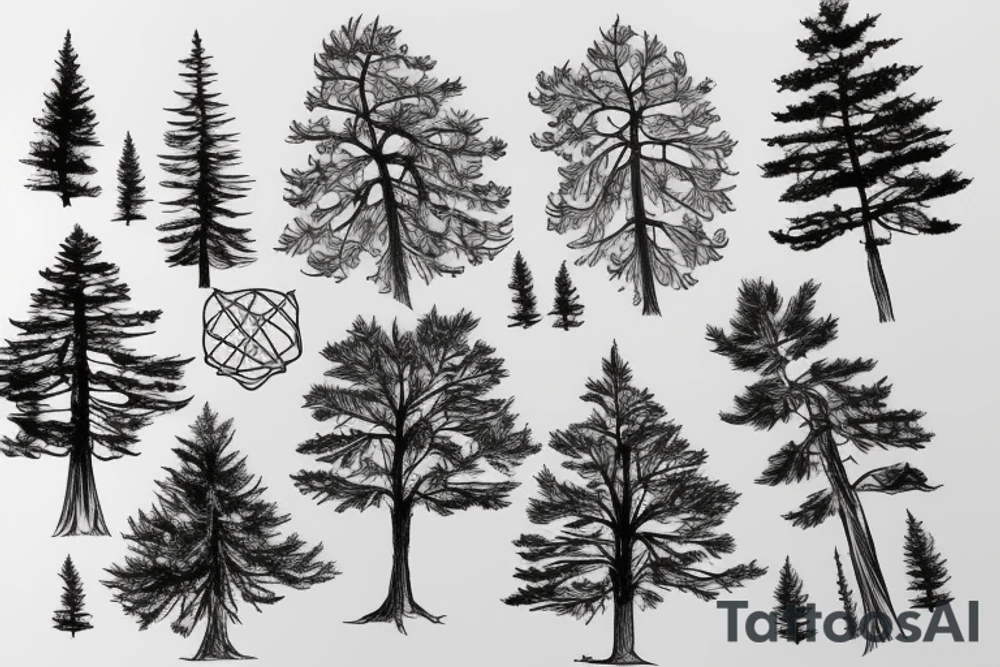 Cedar tree and a river tattoo idea