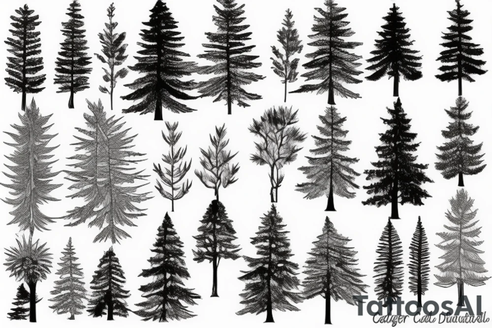 Cedar tree and a river tattoo idea