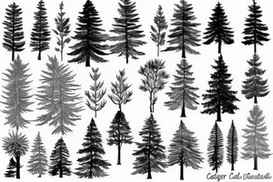 Cedar tree and a river tattoo idea