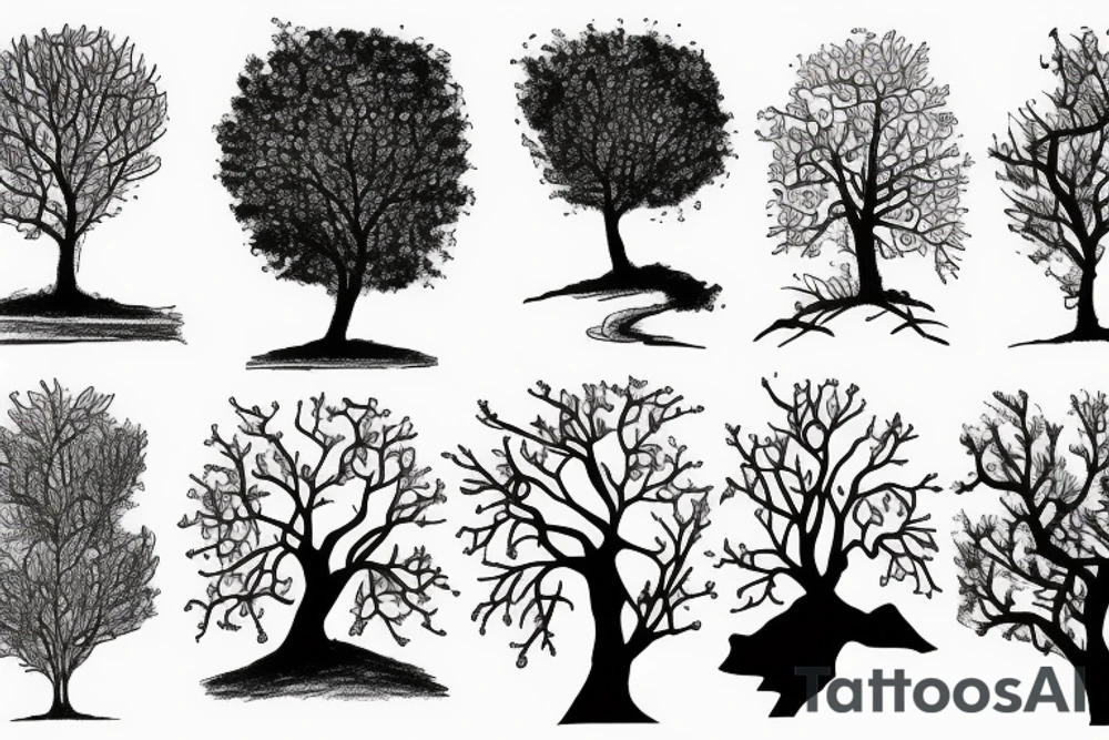 Tree and river tattoo idea