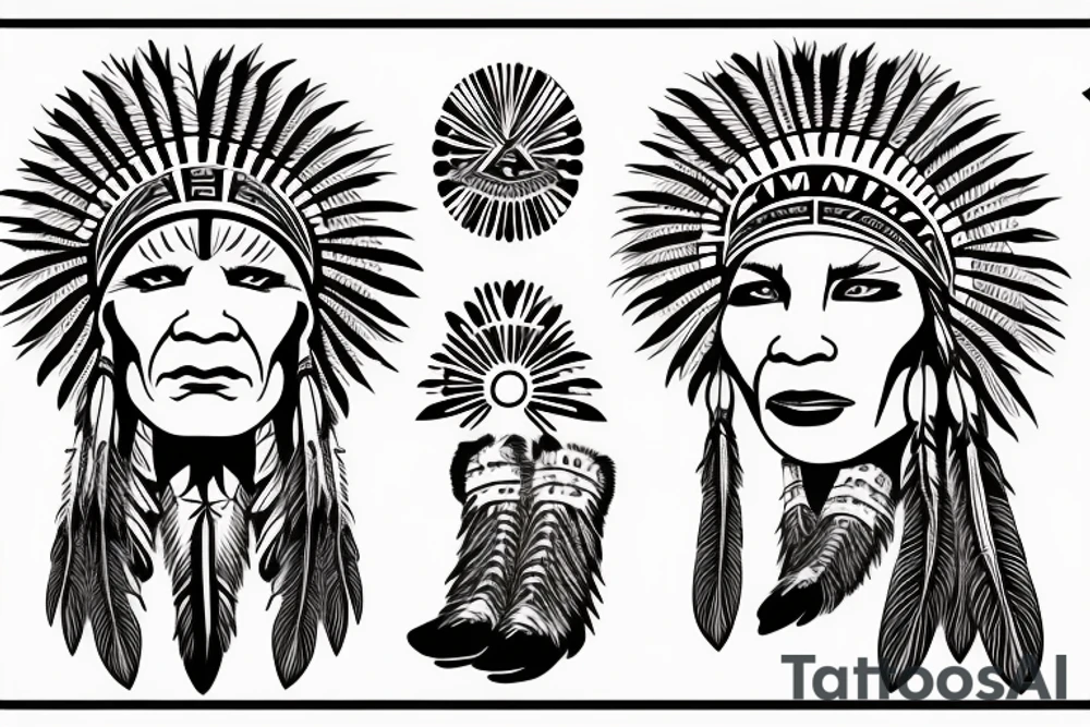 Native Indian with Mandela tattoo idea