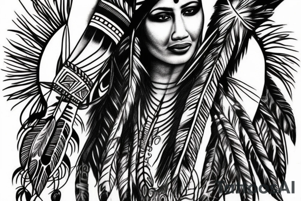 Native Indian with Mandela tattoo idea