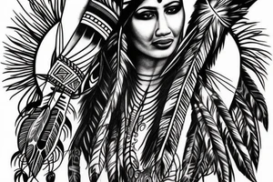 Native Indian with Mandela tattoo idea