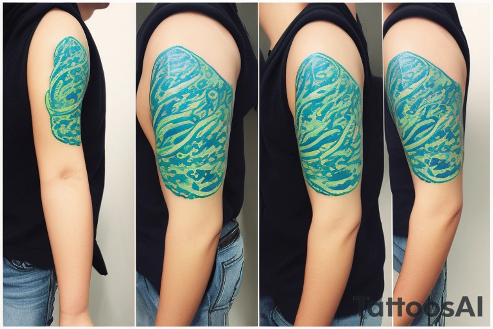 a stratocaster body blue and green tattoo idea