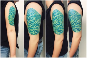 a stratocaster body blue and green tattoo idea