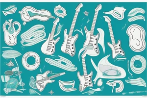 a stratocaster body blue and green tattoo idea